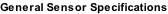 General Sensor Specifications