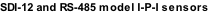 SDI-12 and RS-485 model I-P-I sensors