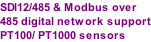 SDI12/485 & Modbus over 485 digital network support PT100/ PT1000 sensors